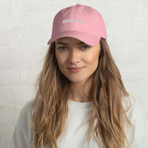 Casquette de baseball personnalisable en sergé de coton à 6 panneaux, broderie « You Go Girl », ajustable, unisexe, décontractée, pour tous les jours, protection solaire - Product Image 1