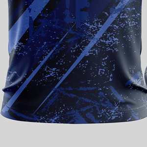 เสื้อยืดผู้ชายสีดำ-น้ำเงิน ลายเรขาคณิต พิมพ์ลายแบบ Sublimation แขนสั้น ระบายเหงื่อได้ดี ทรงปกติ น้ำหนักเบา ต้านเชื้อแบคทีเรีย ด้านหน้า - Product Image 4