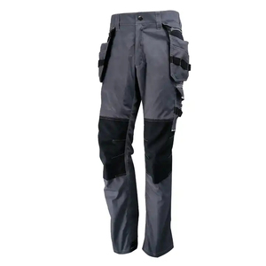 Pantalon de travail gris noir avec poches à outils, pantalon cargo industriel durable pour les travaux de construction - Product Image 1