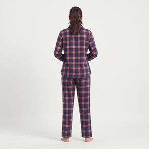 Women <b>Plaid</b> Ankle Length <b>Pants</b> Casual 100% Cotton Loose Fit Sleep Wear Winter Pajama Set Casual Night Wear Baggy Flannel Suit - Product Image 2