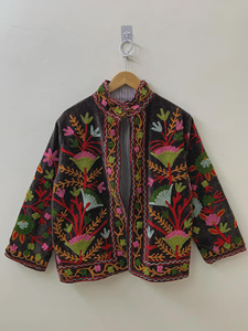 Boho Velvet Suzani <b>Jacket</b> Hand Embroidered Vintage Ethnic Coat Statement Fashion Wear Coat High Quality <b>Wedding</b> Wear - Product Image 1
