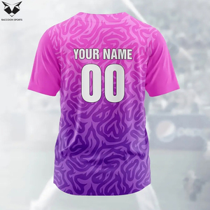 Servicio OEM ODM, Jersey de Béisbol Personalizado de Alta Calidad para Adultos, Degradado Morado y Rosa, Transpirable, 100% Poliéster, Impresión Digital - Product Image 3