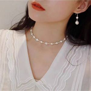 สร้อยคอไข่มุกสำหรับเด็กสไตล์บาร็อคสไตล์เกาหลีแบบสดใสสายโซ่ระดับกระดูกไหปลาร้าแบบหรูหราน้ำหนักเบาความไวต่อความรู้สึกระดับสูง - Product Image 2