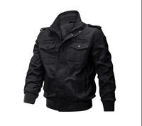 Veste en coton décontractée de printemps et d'automne pour hommes avec haut multi-poches de couleur unie pour les jeunes d'âge moyen pour l'hiver