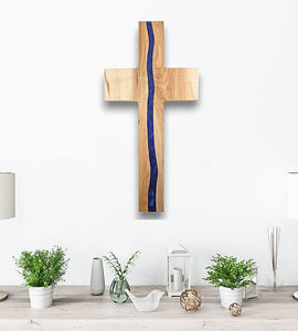 Wooden epoxy handmade <b>cross</b> sign christians wall hanging premium quality new <b>top</b> selling - Product Image 3