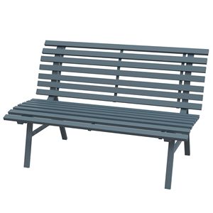 Banc en aluminium bleu vibrant, léger et à lattes, idéal pour les espaces extérieurs, centres commerciaux, fermes, cours et jardins - Product Image 1