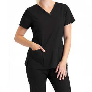 Conjunto de Uniforme Médico Unisex Tejido, Top con Cuello en V, Pantalones Ajustados, Mezcla de Algodón Transpirable, Detección de Agujas, Alta Calidad, Uso Hospitalario - Product Image 1