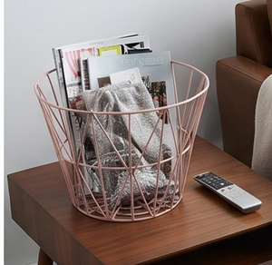 Finest Quality Geometric Metal Wire <b>Storage</b> <b>Basket</b> Rose <b>Gold</b> Modern Design Multi Purpose Organization Bin - Product Image 3