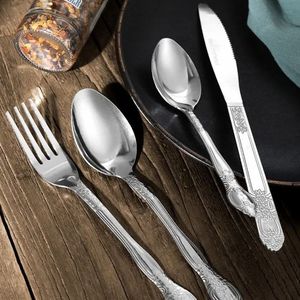 Deluxe Premium Stainless Steel Cutlery <b>Flatware</b> <b>Set</b> for Home 1 Dinner Fork and 1 Dinner Spoon - Product Image 1
