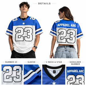 Camiseta de Fútbol de Malla Azul y Blanca Personalizada 23, Unisex, Talla Grande, Etiqueta Privada, Proveedor Mayorista de EE. UU. - Product Image 2