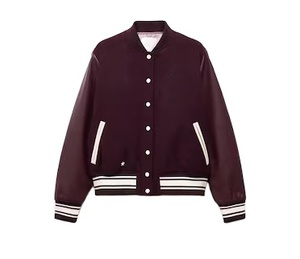 Blouson universitaire en laine et cuir pour femme, haute qualité, style streetwear tendance pour l'hiver 2026 - Product Image 3