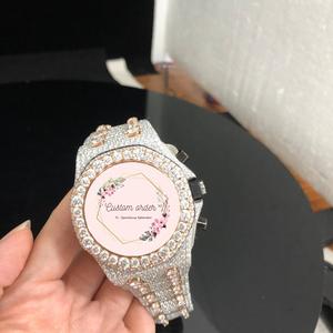 Reloj de Lujo Automático con Incrustaciones de Moissanita, de Acero Inoxidable de Alta Calidad, Resistente al Agua 3BAR, con Correa Brillante, para Hombre y Mujer - Product Image 5