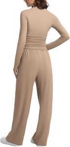 Female Full Sleeve T Shirt and Pants <b>Set</b> Casual Co Ord Outfit Stretchable Comfortable Womens Loungewear <b>Set</b> Modern Style - Product Image 3