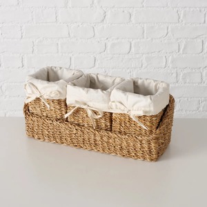 Ensemble de 4 paniers organisateurs en jonc de mer avec bacs amovibles, paniers de rangement faits à la main, vente en gros, écologiques, fabriqués au Vietnam - Product Image 1