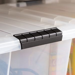 <b>Plastic</b> Storage Bins with Lids 20 Qt Stackable <b>Totes</b> 6 Pack - Product Image 4