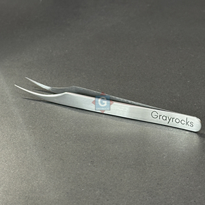 Pince à épiler incurvée en acier inoxydable, pointe de précision, longueur 10 mm, qualité A+, pour soins personnels et pose de cils - Product Image 1