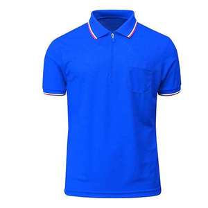 Men Custom Embroidery Zipper Cotton Polyester Zipped Polar Fleece Half Quater <b>Zip</b> up T-<b>shirt</b> for men - Product Image 1