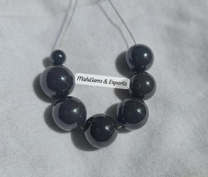 Perles polies en moissanite grise de 12 mm pour bracelet, collier et autres bijoux en diamant - Product Image 3