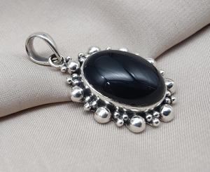 Colgante de Ónix Negro, Plata de Ley 925, Joyería Hecha a Mano, Collar de Piedras Preciosas Únicas para Hombre y Mujer, Regalo Elegante - Product Image 4