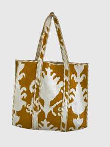 Bolsa de Mano de Lona Estilo Bohemio con Patrón Ikat, Bolsa de Compras para Mujer, Todas las Temporadas, Cierre Abierto - Product Image 3