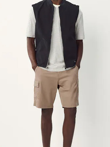 Pantalones Cortos Cargo para Hombre, Cintura Media, Algodón Sólido, Casuales, Personalizados, con Bolsillos, Tejido Transpirable, Cierre de Botones - Product Image 4
