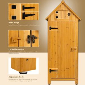 Armadio Portautensili da Esterno Resistente e Robusto, Casetta da Giardino in Legno di Abete con Porta Singola e Telaio in Metallo per Giardino e Cortile - Product Image 5