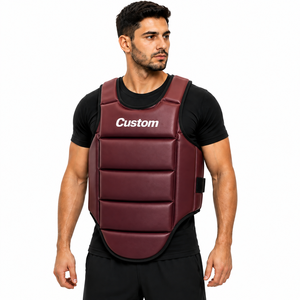Protector de Pecho Personalizado OEM de Material PU para Hombres y Mujeres, Chaleco Protector Acolchado Ajustable, Protector de Pecho para MMA, Karate, Kickboxing - Product Image 1