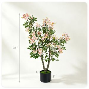 Confezione da 2 Alberi Artificiali di Impatiens da Esterno da 90 cm, Fiori Finti in Seta con Base in Cemento, Pianta Floreale Realistica per - Product Image 3