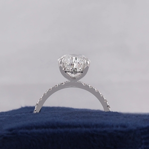 Anillo de compromiso clásico con diamante de corte ovalado para mujer, platino, color D, cultivado en laboratorio, certificado IGI - Product Image 2