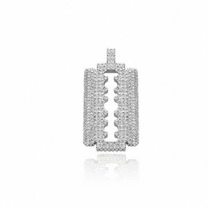 Colgante de Plata con Diseño de Navaja Briva Jewels, Collar Hip Hop con Dije para Hombre y Mujer, Chapado en Oro, Plata 925, Estilo Urbano, Moissanita - Product Image 4