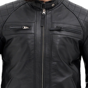 Nouvelle Arrivée : Blousons en Cuir Tendance à Fermeture Éclair Intégrale pour Hommes – Couleur Unie Teinte, Sur Mesure, Style Urbain, Blouson Moto Simple - Product Image 5