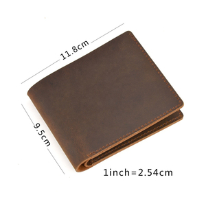 Cartera Delgada de Cuero Genuino para Hombre, Cierre Plegable, Estilo Corto, Uso Diario, Protección RFID, Tarjetero Resistente - Product Image 2