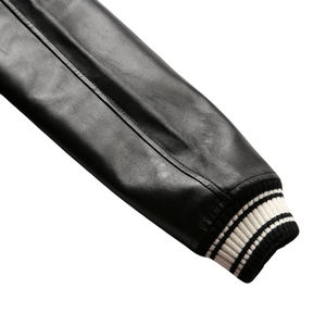 Chaqueta Bomber de Piel de Oveja Genuina para Hombre, Personalizada OEM, de Alta Calidad, Hecha a Mano, Estilo Vintage - Product Image 5