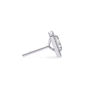 Boucles d'oreilles REYES en argent sterling 925 au design tendance, cadeau de fiançailles, bijoux hip-hop, certificat GRA, moissanite taille radiant 1,5 carat - Product Image 3