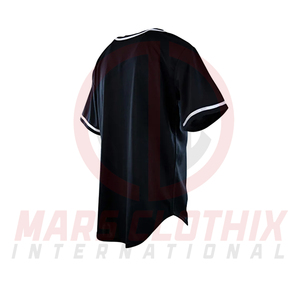 เสื้อเบสบอลคุณภาพพรีเมียมขายส่ง เสื้อผ้ากีฬาทีมระบายอากาศได้ดี สีพื้น ปิดด้วยกระดุม - Product Image 3