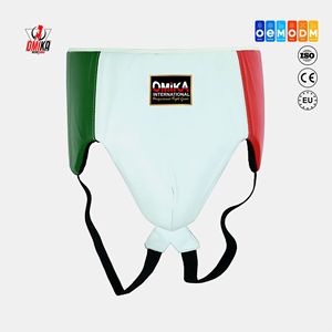 OMIKA INTERNATIONAL Protège-entrejambe de boxe professionnel unisexe – Protection en cuir résistant aux chocs pour MMA, mousse haute densité, logo personnalisé, toutes tailles - Product Image 1