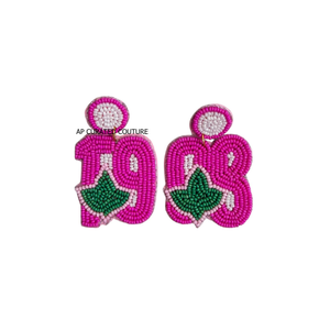 Boucles d'oreilles pendantes rétro multicolores en perles de rocaille, faites à la main, pour les jours de match, bijoux fantaisie pour les tenues de stade, les fans de sport et les équipes. Vente en gros. - Product Image 5