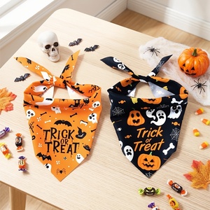 Halloween Pet Bandanas with <b>Pumpkin</b> Bat Ghost Print Custom Dog Cat Neck Scarf Wholesale Party <b>Costume</b> Accessory - Product Image 5
