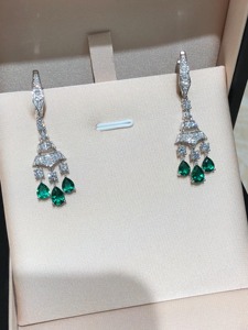 14K Gold 0.74 Ct Lab Grown Diamond 4 Stone Dangle Stud Earrings 3 Prong Setting <b>Gift</b> Party Elegant Jewelry for Women - Product Image 5