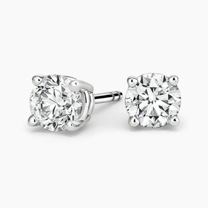 Classic Round Brilliant Cut Diamond <b>Stud</b> <b>Earrings</b> In White Gold For Women Wedding Jewelry IGI Certified D Color - Product Image 5