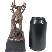 Figurine de cerf en bronze plaqué or, sculpture animale, objet de collection, statuette décorative, moulage 3D complet