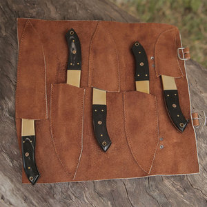 Professional Grade Damascus Steel Chef Knife Set with Leather Cover <b>Kitchen</b> Knife Collection for Restaurant and Home Cooking - Product Image 5