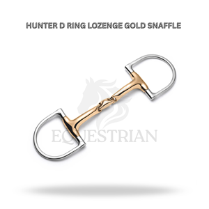 Mors d'équitation Hunter D Ring Lozenge Gold Snaffle pour chevaux, équipement d'équitation - Product Image 2