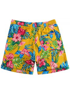 Men Quick Dry <b>Shorts</b> Tropical Print Elastic Waist Drawstring Beach Summer Casual Holiday Colorful White top mens summer beach - Product Image 5