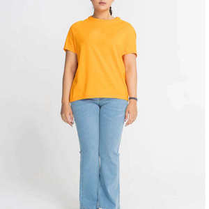 T-shirts basiques personnalisés pour femmes, imprimés, été, t-shirt uni, 100% coton, col rond, t-shirts pour femmes avec impression numérique - Product Image 5