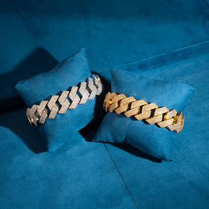 ZAWO HOUSE Vente Flash Bracelet Chaîne en Argent S925 Style Hip Hop Diamant Cubain Unisexe Luxe - Product Image 1