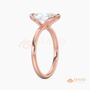 Bague de Fiançailles Ovale en Or Rose avec Moissanite, Bijoux de Mariage en Diamant pour Femme, Cadeau d'Anniversaire, Alliance USA - Product Image 6