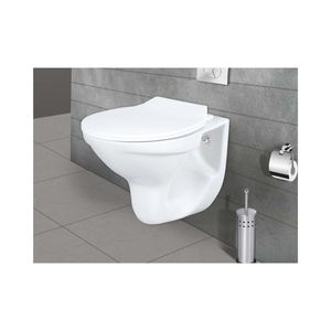 WC mural moderne de forme sigma, 490x365x370mm, en céramique, pour usage commercial. - Product Image 5