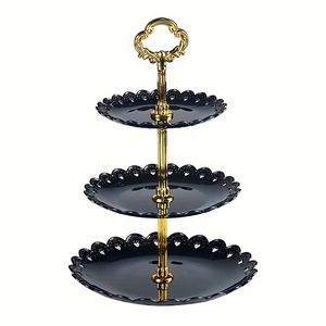 Durable Metal 2 Tier Round Serving <b>Plate</b> Stand Table Decor Gold Dessert Cupcake Holder <b>Rack</b> for Catering - Product Image 5