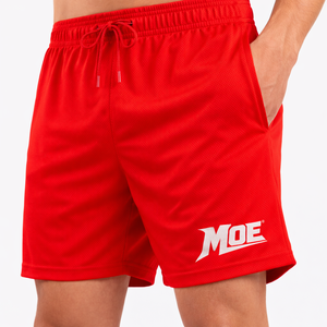 Pantalones Cortos Deportivos Casuales Rojos para Hombre, de Malla, Secado Rápido, Poliéster, Cintura Elástica, para Gimnasio y Entrenamiento, Logotipo Personalizado, Producción al por Mayor - Product Image 4
